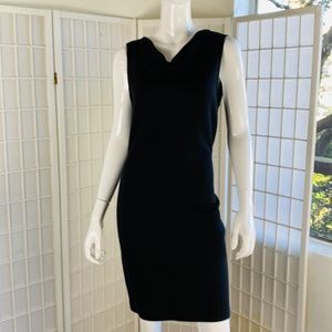 St. John Caviar, Womens Black Cowl Neck Dress, 8.